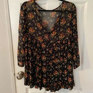 Floral vintage Sheer babydoll dress